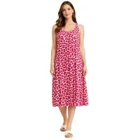 ITALY VIBES Sommerkleid - Kleid Damen - pinker Leo Print - Maxikleid - Animal - Viskosekleid ONE SIZE / passend für Größe S - L