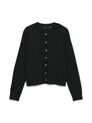 VERO MODA - VMSABA PLAIN LS O-NECK CARDIGAN NOOS LX Black - Gr. - M