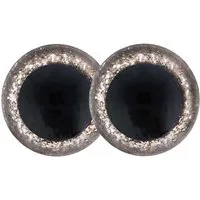 maDDma Puppen Accessoires-Set AA Glitzeraugen 1 Paar 15mm hohe Kuppel, silber