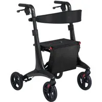 COSTWAY Rollator, Faltbar und leicht mit Sitz, Carbonfaser, bis 136 kg