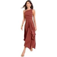 LIPSY Midikleid Lipsy Fit and Flare-Midikleid mit Rüschen, Regular (1-tlg)