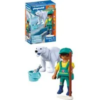 Playmobil® Zoo: Eisbär und Pfleger (72090), Animals & Friends Konstruktions-Spielset, (9 St), Made in Europe