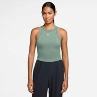 Nike Tanktop W NK ONE FITTED DF CROP TANK abgerundeter Saum, Tanktop-Form, aus Polyester und Elasthan