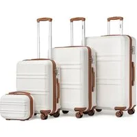 KONO Kofferset 4-teiliges Reiseset, ABS-Hartschalenkoffer (XL/L/M) + Kosmetikkoffer, (4 tlg)
