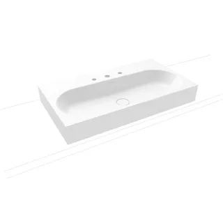 Kaldewei Centro Aufsatzwaschtisch 903106033001 3058, 90x50x12cm, weiss, Perl-Effekt, 3 Hahnlöcher