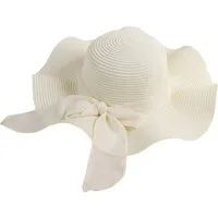 Zaewry Strohhut Damen faltbar Sonnenhut Sommerhut Strandhut Straw hat Einheitgröße wellenförmiger Rand