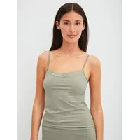 CALIDA Spaghettitop Cate Satin-Einsatz, Single Jersey Qualität, elastisch, weich, feminin