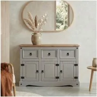 CARO-Möbel Sideboard RAMON, Mexico Sideboard RAMON Kommode Kiefer massiv, mit 3 Schubladen und 3 T