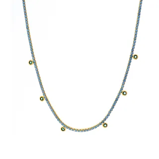 Luxenter Halskette aus 925er Sterlingsilber mit Nano-Türkis, 18 Karat Gelbgold-Finish – Nejad