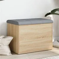 vidaXL Sitzbank, Sitzbank mit Stauraum Sonoma-Eiche 62x42x45 cm Holzwerkstoff