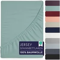 BRB HOME Spannbettlaken Spannbettlaken Jersey Baumwolle für Topper Boxspringbett, Baumwolle, Gummizug: Rundum, (1 Stück), Matratzen bis 27 cm Höhe, OEKO TEX Standard 100, Jersey Spannbetttuch