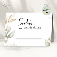 white & ivory Papierdekoration Platzkarte "schön, dass du da bist", 50 Stück, Tischkarten