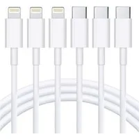 Futurea 3x Lightning Aufladekabel USB-C Ladekabel iPhone Ladekabel 1m Lightningkabel, Lightning, für Apple iPhone 8 9 10 X XR XS 11 12 13 14 Pro Max mini iPad Air