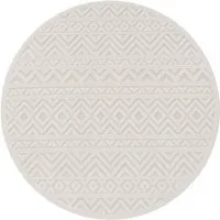 KADIMA DESIGN Teppich Struktur Wohnzimmer schmutzabweisend Teppich Kurzflor, Rund, Höhe: 14 mm, Florhöhe: 10 mm, 100% Polypropylen, Rund, 120Dcm, Creme
