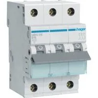 Leitungsschutzschalter dreipolig B-Charakteristik 16 Ampere 3 Module, Sicherung Retail