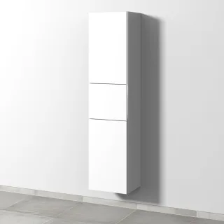 Sanipa 3way Hochschrank mit 2 Türen und 1 Auszug, Weiß-Soft BR10443