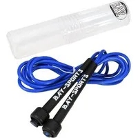 BAY-Sports Springseil High Speed Nylon Sprungseil blau Hüpfseil Skipping Rope Adult, Stufenlos Längenverstellbar - Leicht und ergonomisch