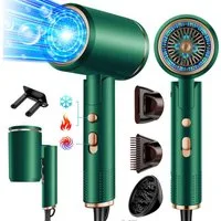 ibettertec Haartrockner Haartrockner Föhn Ionen,klappbar,mit 3 Stylingdüse, 2400 W, Schnelltrocknen Hair Dryer Mit 6 Temperatureinstellungen, Reiseföhn Hairdryer Frisuren Zubehör Reisehaartrockner