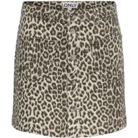 ONLY Minirock ONLAMAZING HW LEO SKIRT PNT Baumwollmischung, High Waist