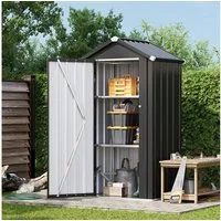 AOXUN Gerätehaus Metall Gartenschrank mit Boden, 2 verstellbare Einlegeböden, BxT: 88.4x68.9 cm, (1 St), wetterfest & windfest bis 65 km/h, 88,4x68,9x160 cm