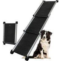Petigi Hunderampe Teleskop Hunderampe Ausziehbar Aluminium Hunde Rampe rutschfest 90 kg