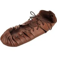 Vehi Mercatus Ritter-Kostüm Mittelalter Bundschuhe Braun mit Gummisohle 44/45