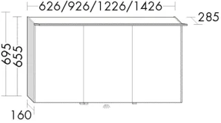 Burgbad Spiegelschrank Sys30 PG2 Echo 695x1226x285 Sys30 PG2 Echo, SEPY123L470 SEPY123L470