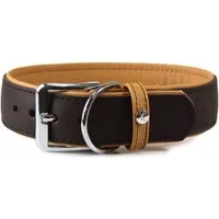 Das Lederband Hunde-Halsband Hundehalsband Vancouver mocca/caramel