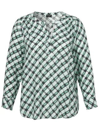 VIA APPIA DUE - Bluse V-Ausschnitt 1/1 Arm Druck grün multicolor - Gr. - 48
