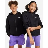 Nike Sweatshirt K NSW CLUB FLC HD FZ LS LBR BLACK/WHITE