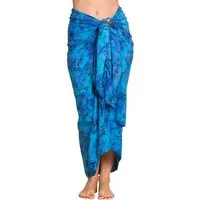 PANASIAM Sarong Pareo Tuch blickdicht Blautöne aus Viskose - Strandtuch & Wickelkleid, Viskose, Wickelrock - Bikini Cover-up - großes Schultertuch für Damen & Herren