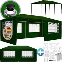 Casaria Partyzelt Rimini, grün 3x6m UV-Schutz 18m² Wasserabweisend 6 Seitenteile Pavillon
