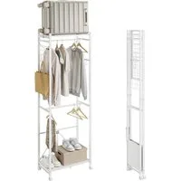SoBuy Kleiderständer Kleiderständer, (1er Set), Mit Rollen und verstellbarer Stange, ideal für Wohn- und Schlafzimmer