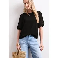 STREET ONE 2-in-1-Shirt Sommershirt aus Mesh mit U-Boot-Ausschnitt