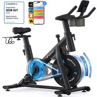MERACH Heimtrainer Fahrrad leises Magnet-Speedbike mit App & LED-Monitor (Indoor Cycling Bike Magnet-Heimtrainer Fahrrad für Kardiotraining, 1-tlg., Inkl. LED-Monitor, Tablet-Halterung, Fitness-App & Komfort-Sattel), Leises Magnet-Bremssystem, App-An