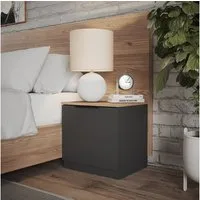 Vicco Nachtschrank Betti, Anthrazit/Eiche, 50 x 50 cm (1-St)