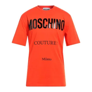 Moschino Couture - Oranges T-shirt Mit Glänzendem Logo
