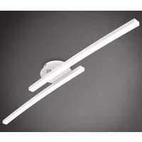 B.K.Licht LED Deckenleuchte BK_DL1488 Deckenlampe, 12W, 3000K warmweißes Licht, 1100 Lm, LED fest integriert, Warmweiß, 2-flammig, Geschwungene-Optik, Schwenkbar, Weiß