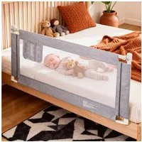 Huracan Bettschutzgitter Bettgitter Baby 150/180/200cm, Höhenverstellbarer (Rausfallschutz Bett für Boxspringbett, Elternbett, vertikales Heben, 1 St., Bettschutzgitter für Babys Kinder), Klappbar Kinderbettgitter mit Befestigungsband