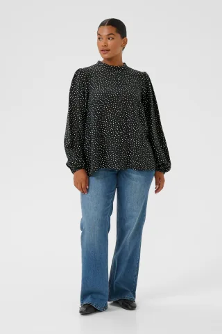 Langarm-Bluse KCrya A-shape black white