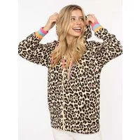 Zwillingsherz Kapuzensweatjacke "Leo Neon Kante" neonfarbenen Bündchen und Zugbändern, mit Reißverschluss