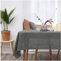 Deconovo Tischdecke Leinenoptik Tischwäsche Wasserabweisend Tischtuch Abwischbar (1er Set, pflegeleichte Tischdecken rechteckige Table Cloth), Lotuseffekt