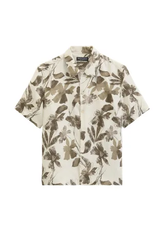 Marc OPolo Casual - Kurzarm-Leinenhemd regular Light Brown - Gr. - XL