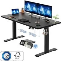 HOMALL Schreibtisch Höhenverstellbarer Schreibtisch elektrischer mit 2 Motoren (25 mm dicke, nahtlose, monolithische Tischplatten Keine gespleiBten Platten Vielsertig und hochwertig Erinnerung bei langerem Stehen, ostern geschenke)