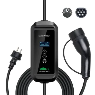 ISIGMA 3.6KW 16A EV Portable Charger Type2 IEC62196-2 EVSE Charging Box Electric Vehicle Cars Chargers CEE Plug 5M Cable