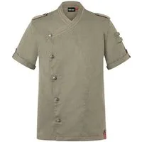 Karlowsky Fashion Kochjacke KARLOWSKY Herren Kochjacke Denim-Style ROCK-CHEF® Kurzarm Grün