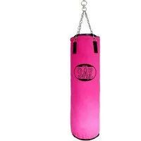 BAY-Sports Boxsack Sandsack Segeltuch Hülle pink rosa 120 x 30 cm Canvas ungefüllt leer Boxen Trainingssack (Top Preis Leistung, Gut und Günstig), Stahl Kettenaufhängung mit Drehwirbel