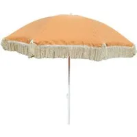 Meinposten Sonnenschirm Strandschirm Schirm UV Schutz mit Fransen Tasche knickbar Ø 150 cm, abknickbar