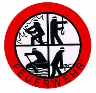 DFV Aufkleber FEUERWEHR zum Aufkleben von Außen 90mm Durchmesser
