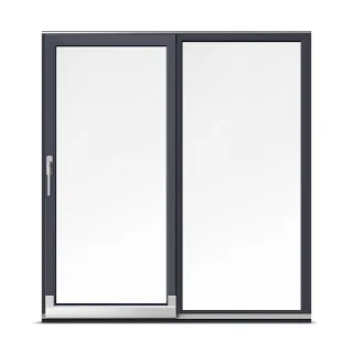 Parallel-Schiebe-Kipp-Tür, Kunststoff-Profil aluplast IDEAL® 4000, Anthrazit ähnlich RAL 7016, zweiteilig, 1510 x 1635 mm, nach Maß